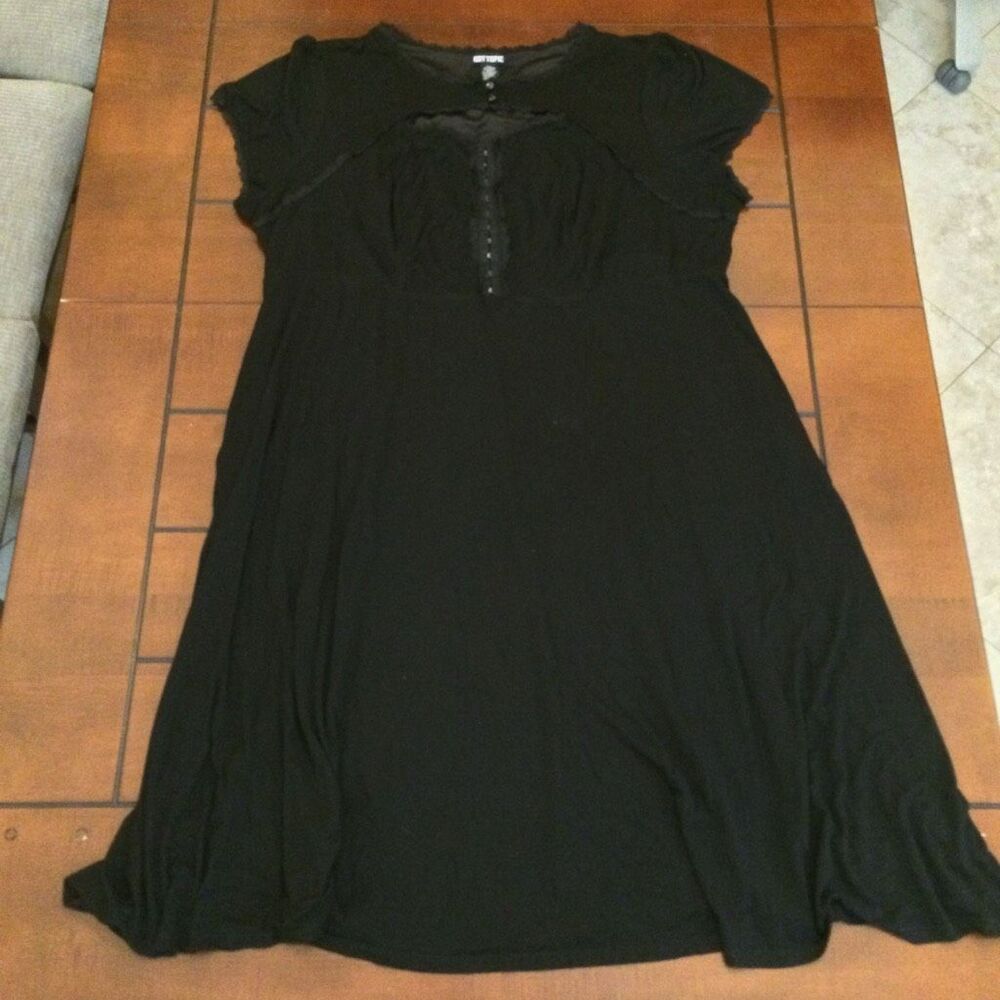 Hot Topic Black Mini Dress with Button Front